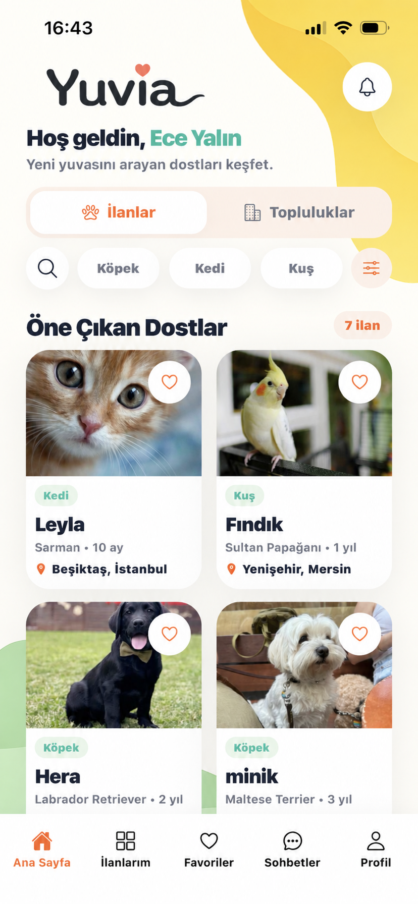 SAHİPLENME SÜRECİ uygulama ekranı